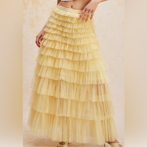 Free People Brenda Knight Nigel Preston Full Ruffle Tiered Skirt NWT